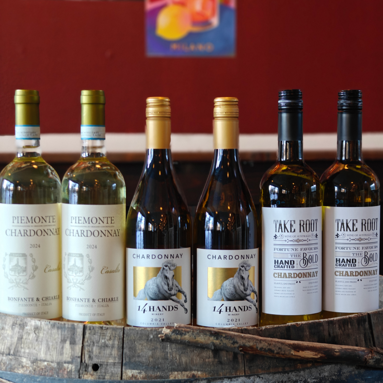 Chardonnay fra den store verden. 6 flasker.